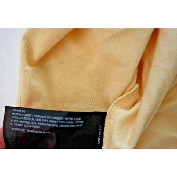 Theory Men's Sz Medium Straw Yellow Essential Bar Geometric Print T-Shirt $95 - Picture 5 of 9
